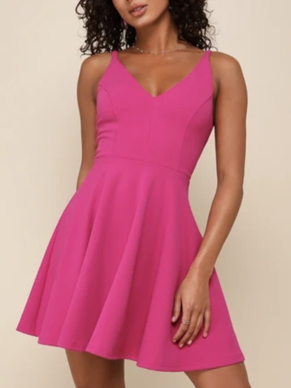 Lulus Darling Delight Fuchsia Skater Dress